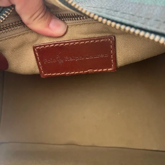 Polo Ralph Lauren Vintage Blackwatch Plaid Leather Boston Satchel Hand Bag - Picture 13 of 16